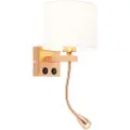 QAZQA Art Deco vegglampe kobber med hvit skjerm - Brescia
