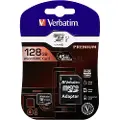 Verbatim Premium - Flashminnekort (SD-adapter inkludert) - 128 GB - UHS Class 1 / Class10 - 300x - microSDXC UHS-I