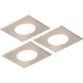 QAZQA Sett med 3 firkantede innfelt spotlights inkl. LED IP65 - Simply