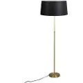 QAZQA Gulvlampe gull/messing med svart skjerm 45 cm justerbar - Parte