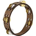 Meinl 2 Row Tambourine Hammered Jingles Walnut Brown