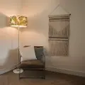 QAZQA Gulvlampe messing med bladskjerm 50 cm - Kaso
