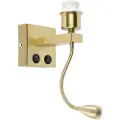 QAZQA Moderne vegglampe messing med fleksibel arm - Brescia Combi