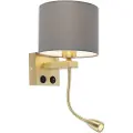 QAZQA Art Deco vegglampe gull med grå skjerm - Brescia