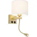 QAZQA Art Deco vegglampe gull med hvit skjerm - Brescia