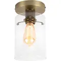 QAZQA Moderne taklampe bronse med glass - Dome