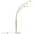 QAZQA Art Deco gulvlampe gull 5-lys - Sixties Marmo