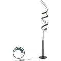 QAZQA Design gulvlampe sort inkl. LED og dimmer - Twisted