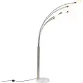 QAZQA Designer gulvlampe stål 5-lys - Sixties Marmo