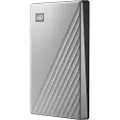Western Digital WD My Passport Ultra WDBC3C0010BSL - Harddisk - kryptert - 1 TB - ekstern (bærbar) - USB 3.0 (USB-C kontakt) - 256-bit AES - sølv