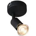 QAZQA Moderne spotlight sort tiltbar - Jeany