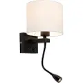 QAZQA Moderne vegglampe svart med hvit skjerm - Brescia