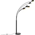 QAZQA Design gulvlampe sort 5-lys - Sixties Marmo