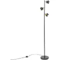 QAZQA Moderne gulvlampe 3-lys svart med gull innvendig - Buell Deluxe