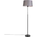 QAZQA Gulvlampe sort med mørkegrå linsskjerm 45 cm - Parte