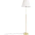 QAZQA Gulvlampe gull/messing med plissert skjerm krem 45 cm - Parte