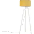 QAZQA Moderne gulvlampe hvit med maisfarget skjerm 50 cm - Puros