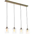 QAZQA Skandinavisk pendellampe bronse med glass 4-lys - Dome