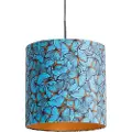 QAZQA Hengende lampe med fløyelshette sommerfugler med gull 40 cm - Combi