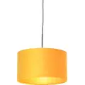 QAZQA Hengende lampe med fløyelshette oker med gull 35 cm - Combi