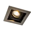 QAZQA Innfelt spotlight stål sort - Carree 1