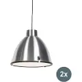 QAZQA Sett med 2 anhengslamper aluminium 38 cm dimmbare - Anteros