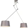 QAZQA Hengende lampe sort med linjskjermer mørk grå 35 cm 2-lys - Blitz