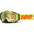 100% Goggles 100% RACECRAFT ATTACK YELLOW (Transparent Anti-Fog Glass + 10 Skidding) (NEW)