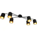 QAZQA Moderne taklampe sort 6-lys - Lofty