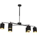 QAZQA Moderne pendellampe svart justerbar 6-lys - Lofty