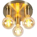 QAZQA Art Deco taklampe gull rund - Facil 3