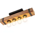 QAZQA Industriell taklampe tre med stål 4-lys - Reena
