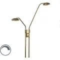 QAZQA Moderne gulvlampe bronse med leselampe inkl. LED - Eva