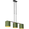 QAZQA Hengende lampe med fløyelslampeskjermer grønn med gull 20 cm - Combi 3 Deluxe
