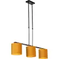 QAZQA Hengende lampe med fløyelslampeskjermer gul med gull 20 cm - Combi 3 Deluxe
