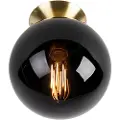 QAZQA Art Deco taklampe messing med svart glass - Pallon