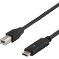 Deltaco USBC-1016 - USB-kabel - 24 pin USB-C (hann) til USB-type B (hann) - USB 2.0 - 2 m - reversibel C-kontakt - svart