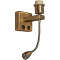 QAZQA Vegglampe bronse inkl. LED med lesearm - Brescia Combi