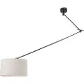 QAZQA Hengende lampe sort med skjerm 35 cm lys grå justerbar - Blitz