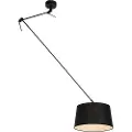 QAZQA Hengende lampe svart med linjskjerm svart 35 cm - Blitz
