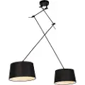 QAZQA Hengende lampe svart med linjskjermer svart 35 cm 2-lys - Blitz