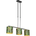 QAZQA Hengende lampe med fløyelslampeskjermer påfugl med gull 20 cm - Combi 3 Deluxe