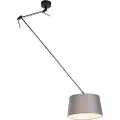 QAZQA Hengende lampe sort med linjskjerm mørk grå 35 cm - Blitz