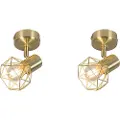 QAZQA Sett med 2 Art Deco-spotlights messing, svingbar og vippbar - Mosh