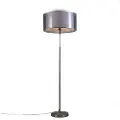 QAZQA Gulvlampe i stål med svart og hvit lampeskjerm 47 cm justerbar - Parte