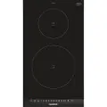 Siemens iQ100 EH375FBB1E - Induksjonskomfyrtopp - 2 plater - Nisje - bredde: 27 cm - dybde: 49 cm - med sidepynt av rustfritt stål, - med fasettert frontkant - børstet aluminium / svart