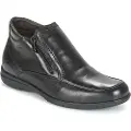 Fluchos for man. 87830_AVE_NEGR Leather Ankle Boots 87830 black (46), 1 to 3 cm, Zip, Casual