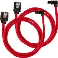 Corsair - SATA-kabel - Serial ATA 150/300/600 - SATA (hann) rett, låst til SATA (hann) høyrevinklet - 60 cm - rød (en pakke 2)