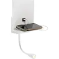 QAZQA Moderne vegglampe hvit med USB og fleksibel arm - Flero