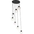 QAZQA Art Deco Hengelampe svart 7-lys - Pallon